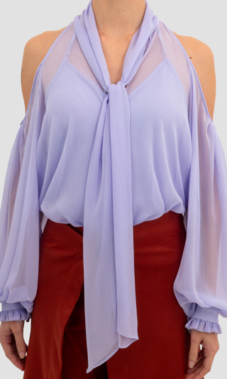 FABRIC CHIFFON LISO LILA LACY